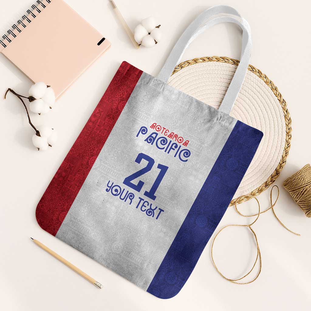 New Zealand Rugby Pacific Personalised Tote Bag Maori Style Tribal Tapa Pattern - Aussie Hoodie