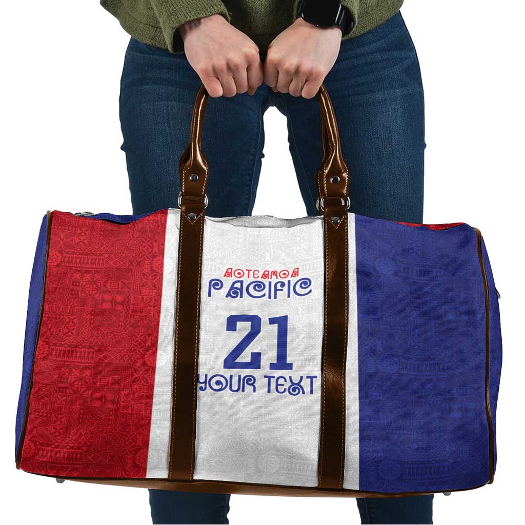 New Zealand Rugby Pacific Personalised Travel Bag Maori Style Tribal Tapa Pattern - Aussie Hoodie
