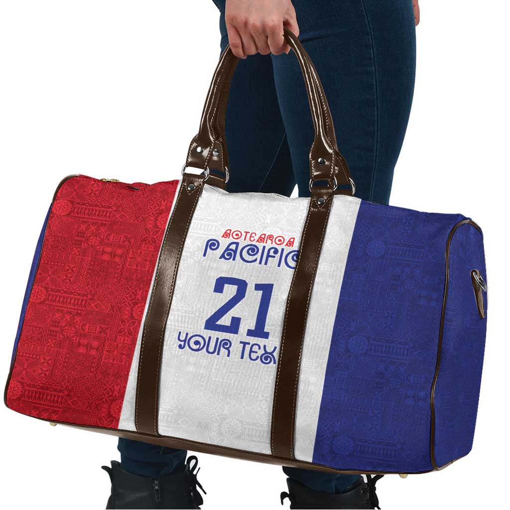 New Zealand Rugby Pacific Personalised Travel Bag Maori Style Tribal Tapa Pattern - Aussie Hoodie