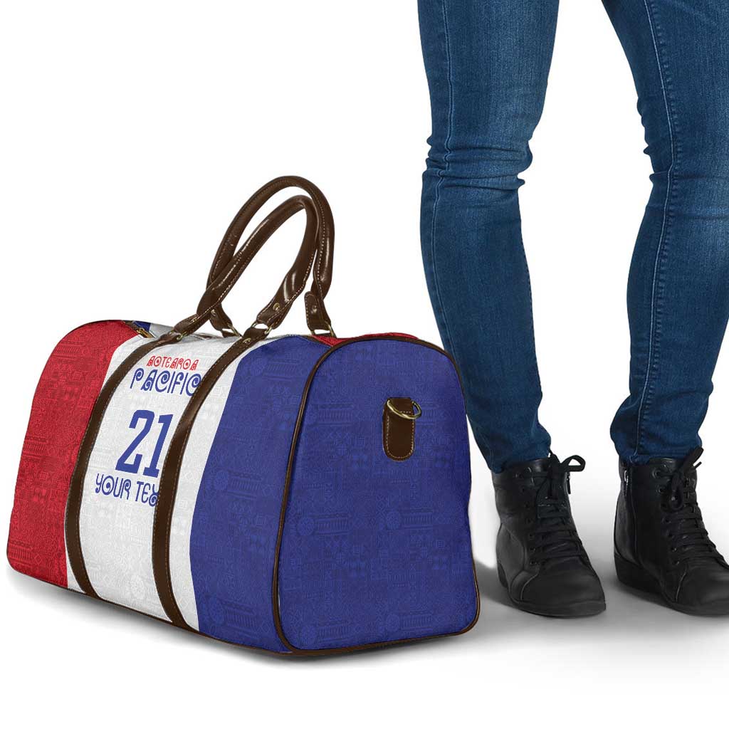 New Zealand Rugby Pacific Personalised Travel Bag Maori Style Tribal Tapa Pattern - Aussie Hoodie
