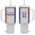 New Zealand Rugby Pacific Personalised Tumbler With Handle Maori Style Tribal Tapa Pattern