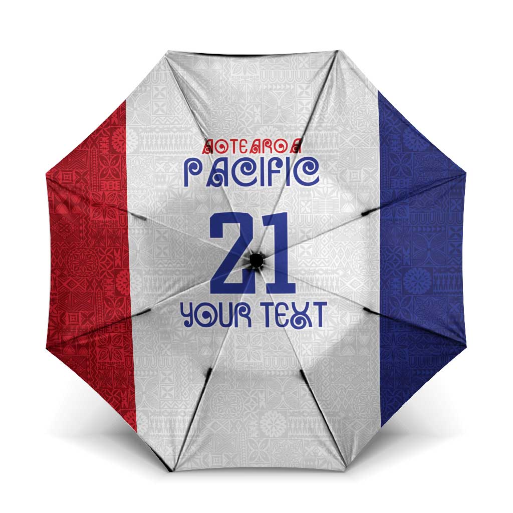 New Zealand Rugby Pacific Personalised Umbrella Maori Style Tribal Tapa Pattern - Aussie Hoodie