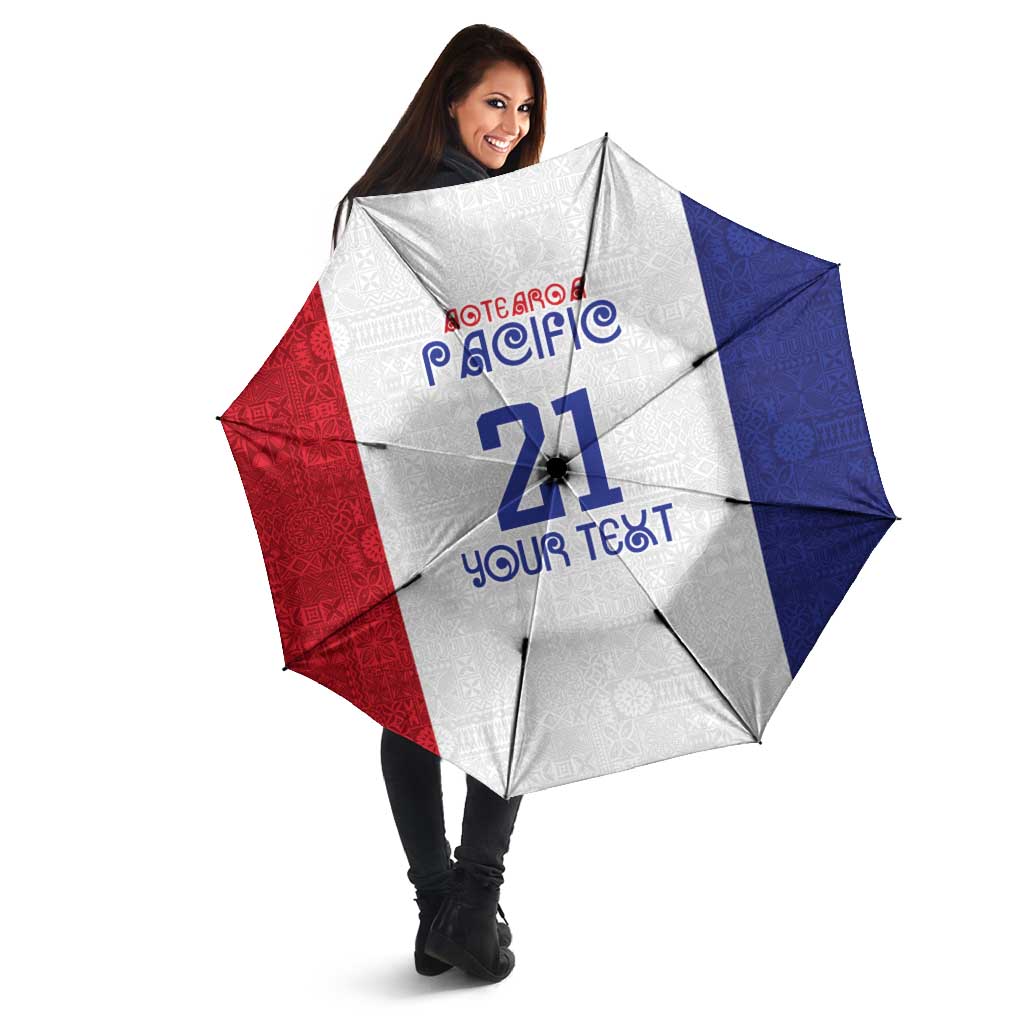 New Zealand Rugby Pacific Personalised Umbrella Maori Style Tribal Tapa Pattern - Aussie Hoodie