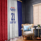 New Zealand Rugby Pacific Personalised Window Curtain Maori Style Tribal Tapa Pattern