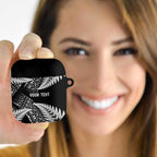 New Zealand Rugby Pacific Personalised AirPods Case All Black Maori Pasifika Fern Pattern - Aussie Hoodie