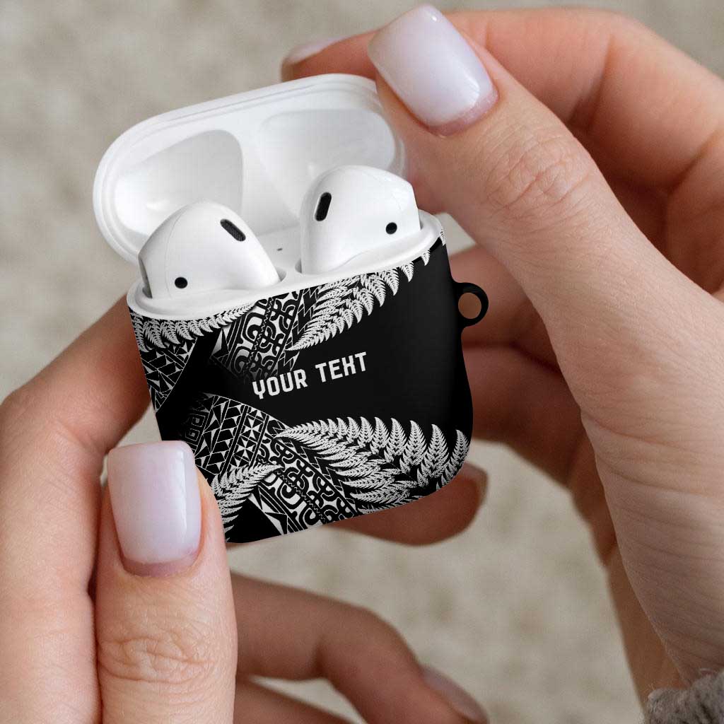New Zealand Rugby Pacific Personalised AirPods Case All Black Maori Pasifika Fern Pattern - Aussie Hoodie