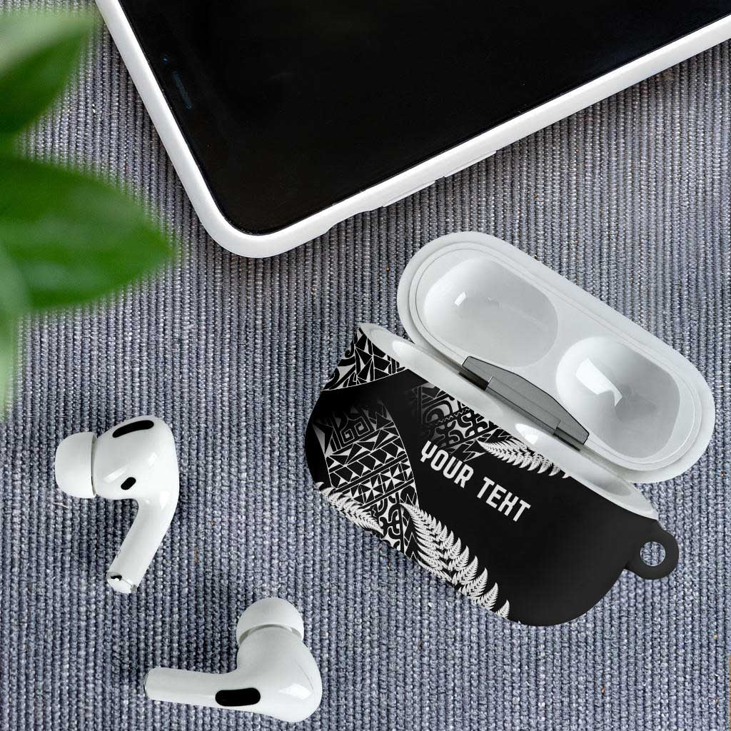 New Zealand Rugby Pacific Personalised AirPods Case All Black Maori Pasifika Fern Pattern - Aussie Hoodie