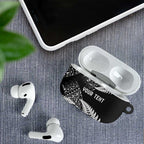 New Zealand Rugby Pacific Personalised AirPods Case All Black Maori Pasifika Fern Pattern - Aussie Hoodie