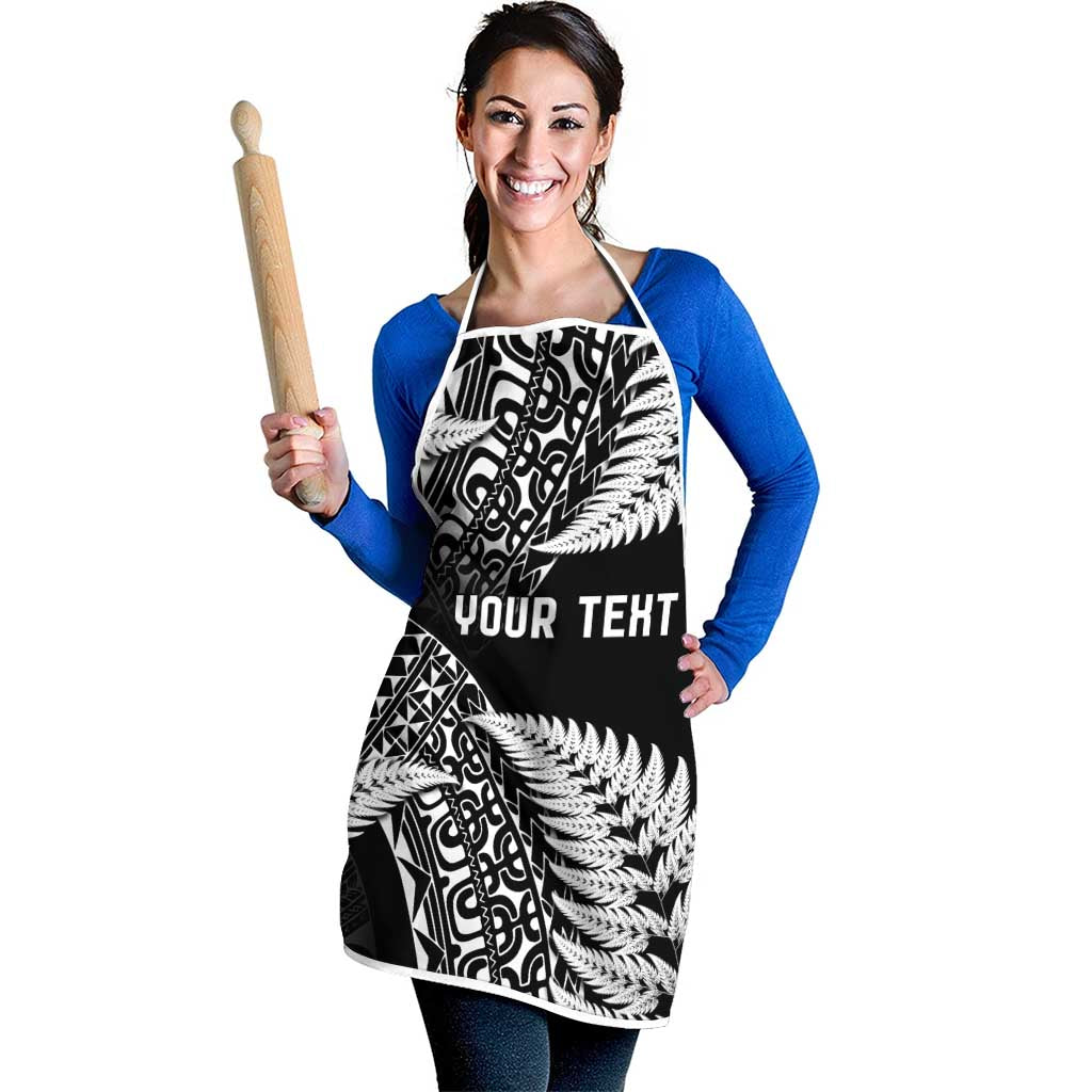 New Zealand Rugby Pacific Personalised Apron All Black Maori Pasifika Fern Pattern - Aussie Hoodie