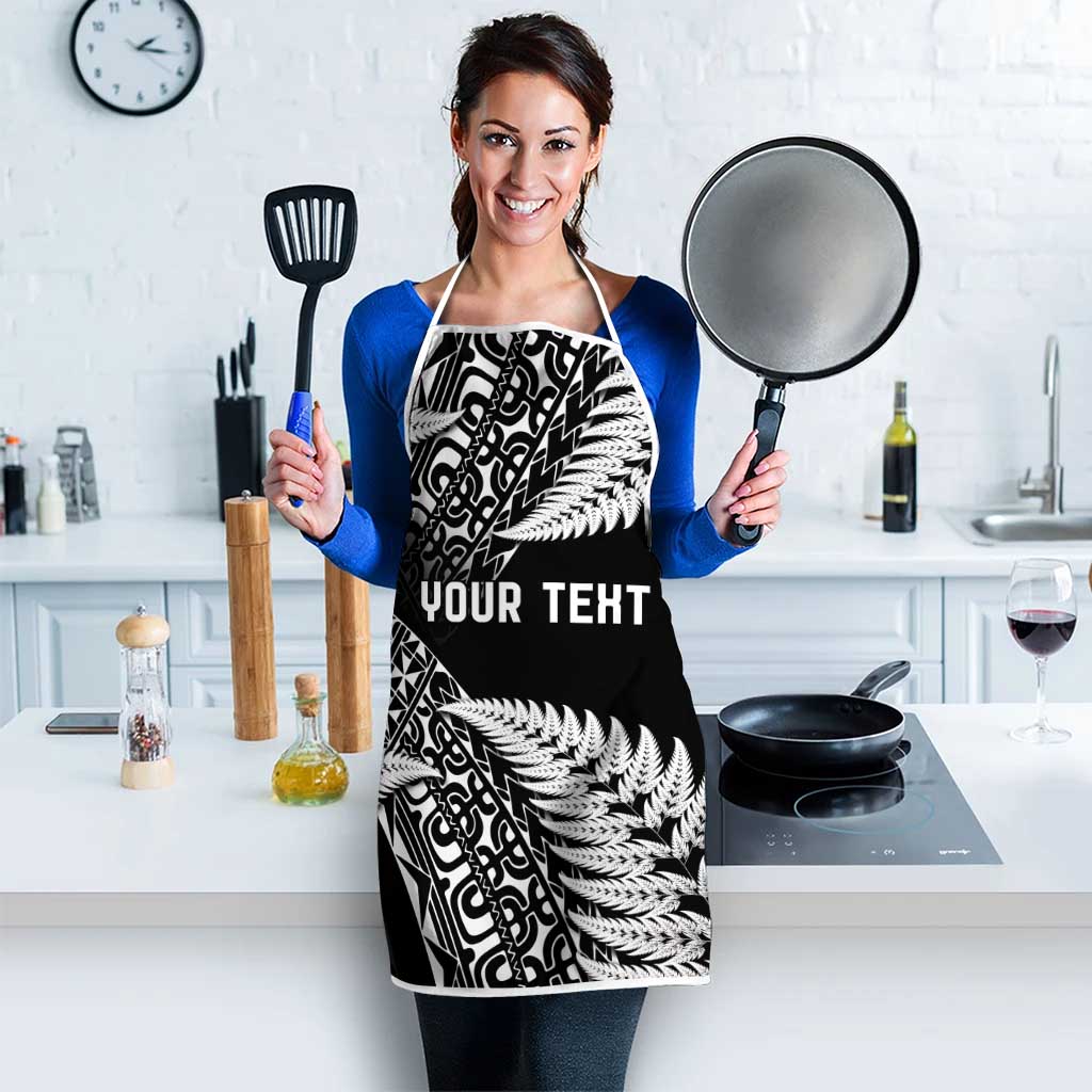 New Zealand Rugby Pacific Personalised Apron All Black Maori Pasifika Fern Pattern - Aussie Hoodie