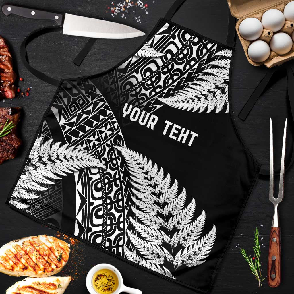 New Zealand Rugby Pacific Personalised Apron All Black Maori Pasifika Fern Pattern - Aussie Hoodie