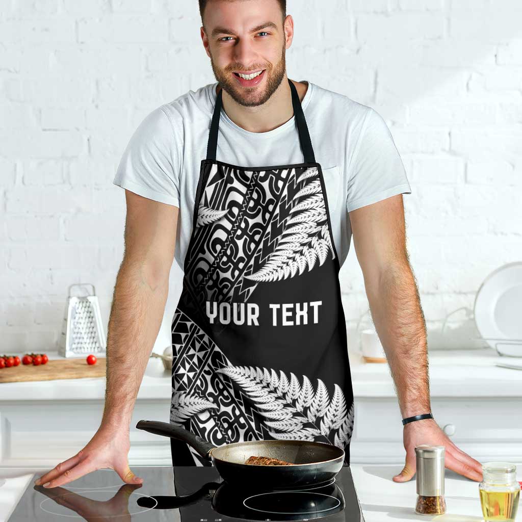 New Zealand Rugby Pacific Personalised Apron All Black Maori Pasifika Fern Pattern - Aussie Hoodie