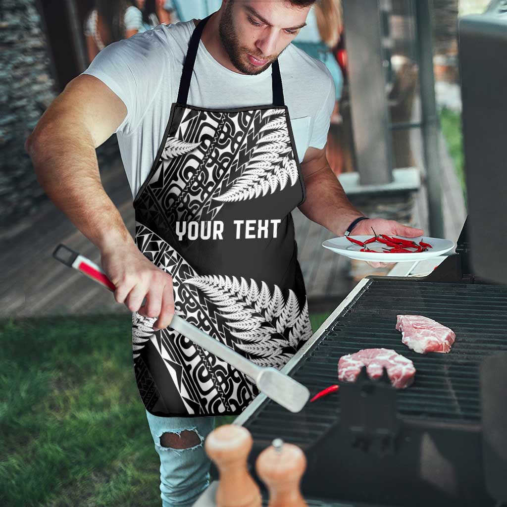 New Zealand Rugby Pacific Personalised Apron All Black Maori Pasifika Fern Pattern - Aussie Hoodie