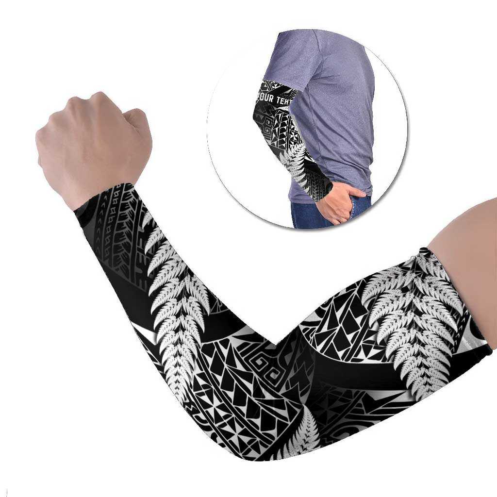 New Zealand Rugby Pacific Personalised Arm Sleeves All Black Maori Pasifika Fern Pattern - Aussie Hoodie