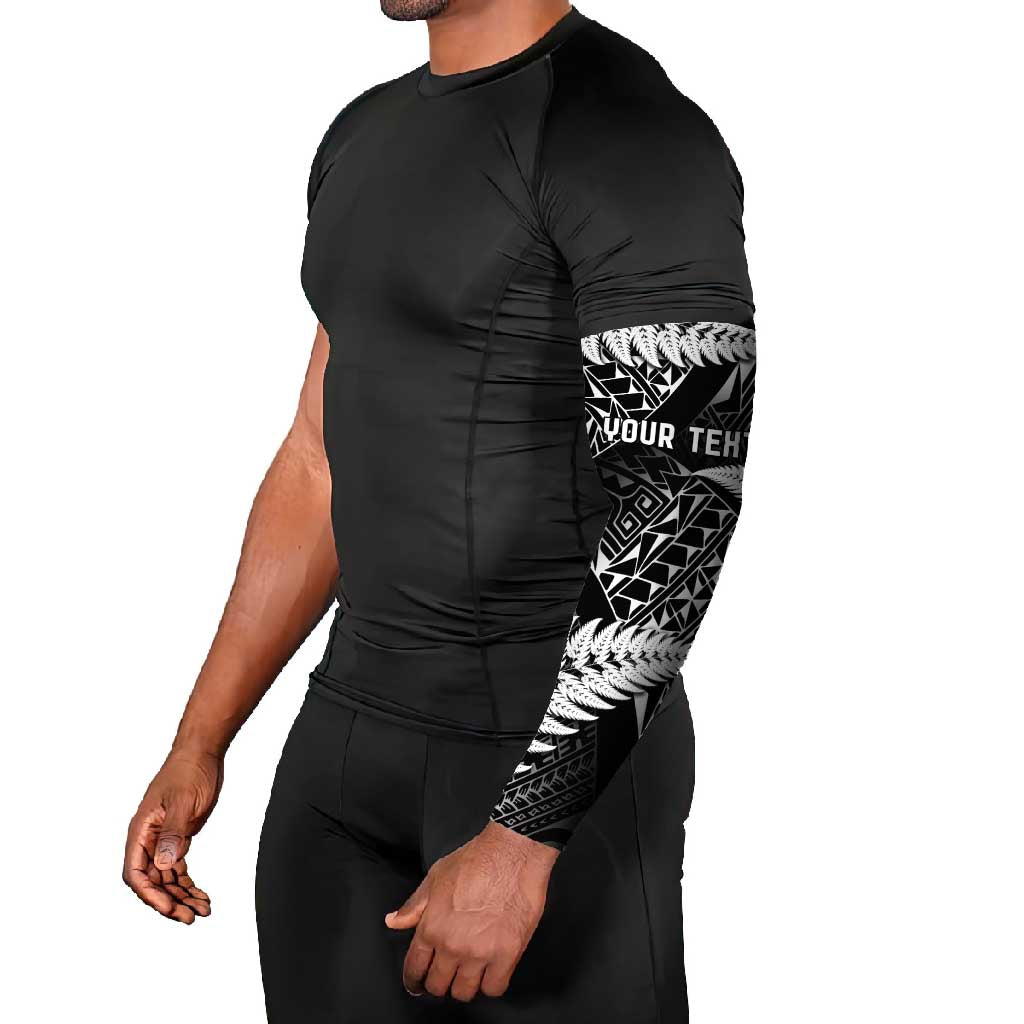 New Zealand Rugby Pacific Personalised Arm Sleeves All Black Maori Pasifika Fern Pattern - Aussie Hoodie