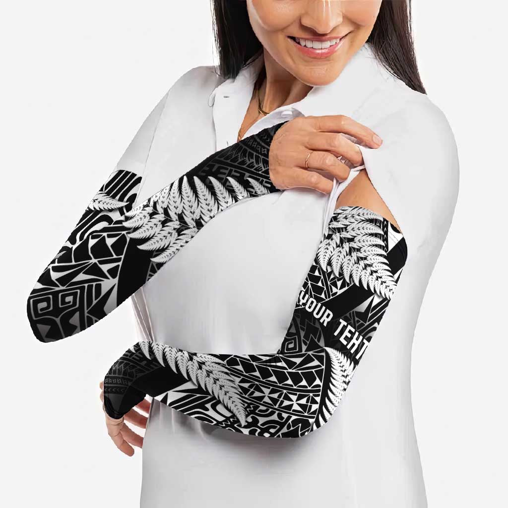 New Zealand Rugby Pacific Personalised Arm Sleeves All Black Maori Pasifika Fern Pattern - Aussie Hoodie