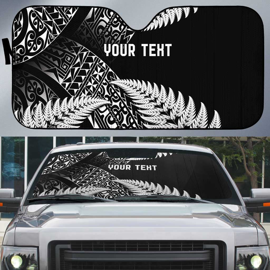 New Zealand Rugby Pacific Personalised Auto Sun Shade All Black Maori Pasifika Fern Pattern - Aussie Hoodie