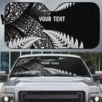 New Zealand Rugby Pacific Personalised Auto Sun Shade All Black Maori Pasifika Fern Pattern - Aussie Hoodie