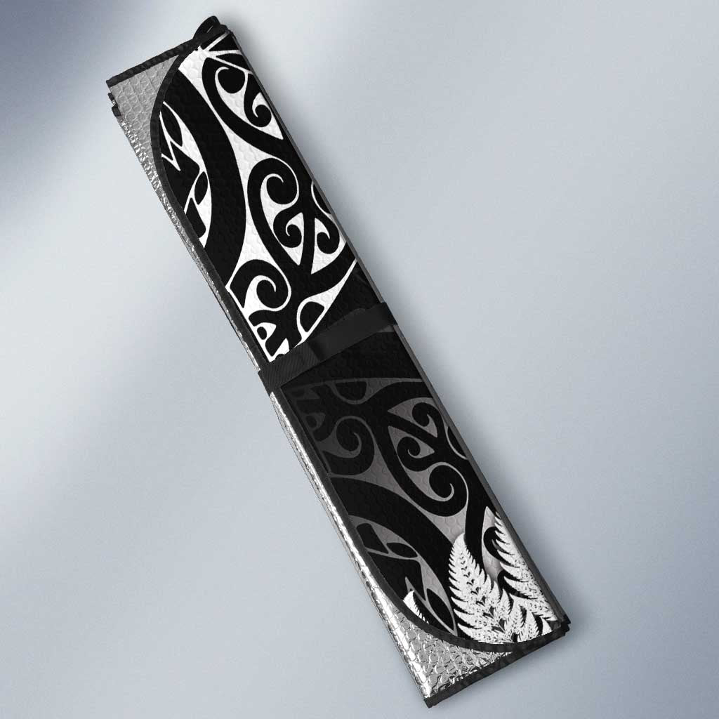 New Zealand Rugby Pacific Personalised Auto Sun Shade All Black Maori Pasifika Fern Pattern - Aussie Hoodie