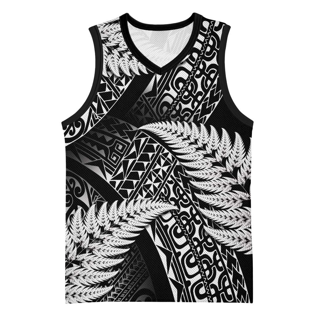New Zealand Rugby Pacific Personalised Basketball Jersey All Black Maori Pasifika Fern Pattern - Aussie Hoodie