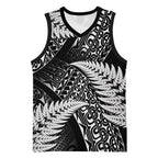 New Zealand Rugby Pacific Personalised Basketball Jersey All Black Maori Pasifika Fern Pattern - Aussie Hoodie