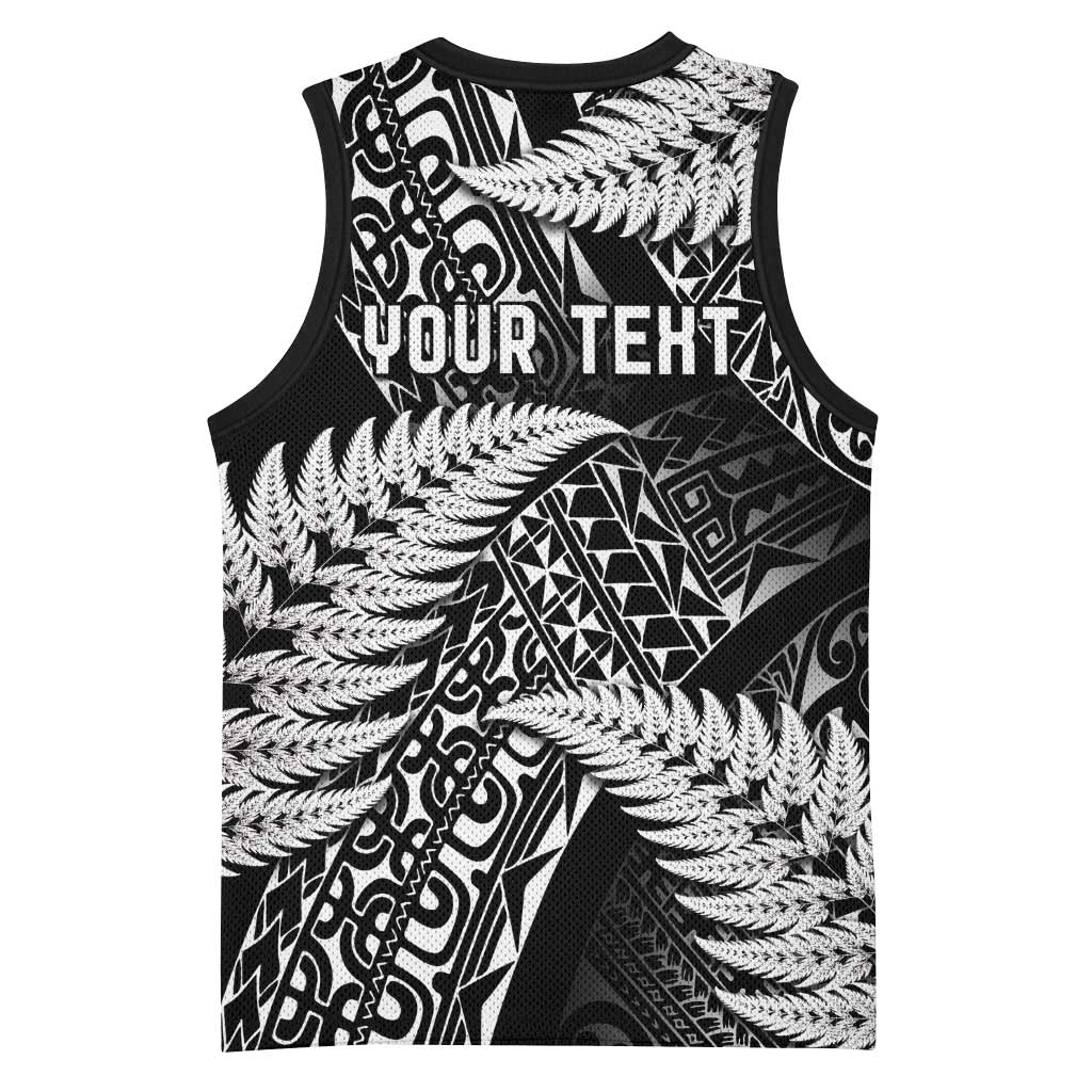 New Zealand Rugby Pacific Personalised Basketball Jersey All Black Maori Pasifika Fern Pattern - Aussie Hoodie