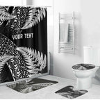 New Zealand Rugby Pacific Personalised Bathroom Set All Black Maori Pasifika Fern Pattern - Aussie Hoodie