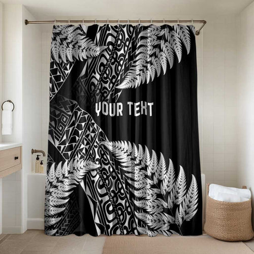 New Zealand Rugby Pacific Personalised Bathroom Set All Black Maori Pasifika Fern Pattern - Aussie Hoodie
