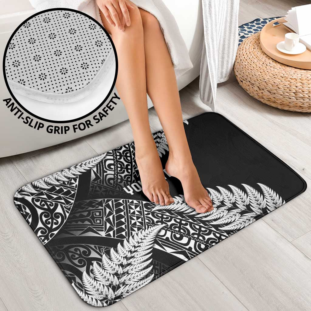 New Zealand Rugby Pacific Personalised Bathroom Set All Black Maori Pasifika Fern Pattern - Aussie Hoodie