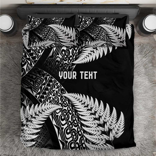 New Zealand Rugby Pacific Personalised Bedding Set All Black Maori Pasifika Fern Pattern