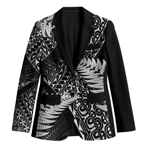 New Zealand Rugby Pacific Personalised Blazer All Black Maori Pasifika Fern Pattern - Aussie Hoodie