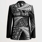 New Zealand Rugby Pacific Personalised Blazer All Black Maori Pasifika Fern Pattern - Aussie Hoodie