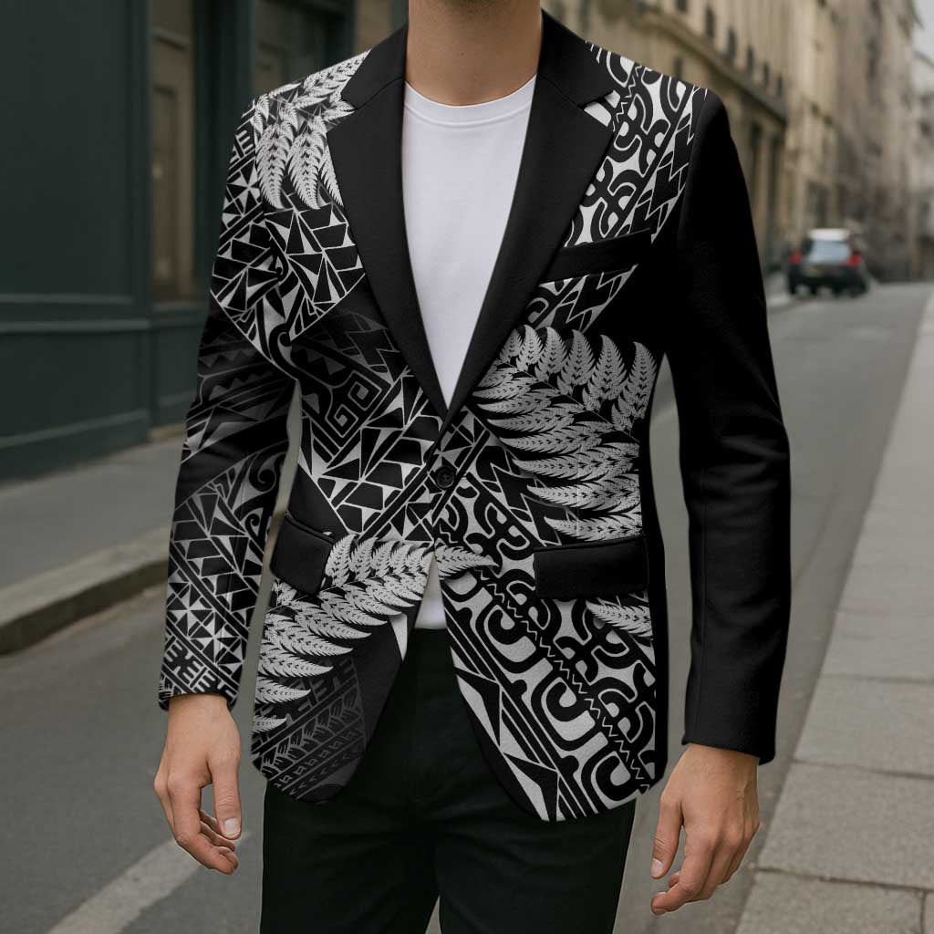 New Zealand Rugby Pacific Personalised Blazer All Black Maori Pasifika Fern Pattern - Aussie Hoodie