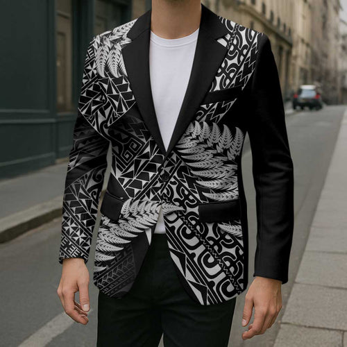 New Zealand Rugby Pacific Personalised Blazer All Black Maori Pasifika Fern Pattern - Aussie Hoodie