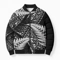 New Zealand Rugby Pacific Personalised Bomber Puffer Jacket All Black Maori Pasifika Fern Pattern - Aussie Hoodie