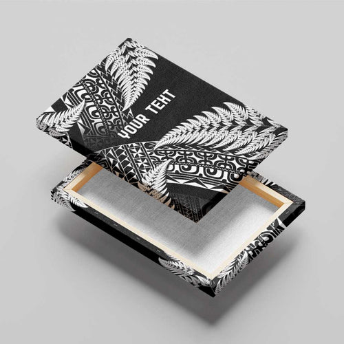New Zealand Rugby Pacific Personalised Canvas Wall Art All Black Maori Pasifika Fern Pattern