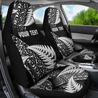 New Zealand Rugby Pacific Personalised Car Seat Cover All Black Maori Pasifika Fern Pattern
