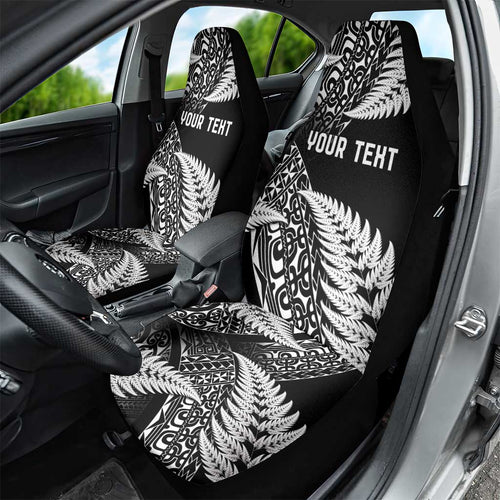 New Zealand Rugby Pacific Personalised Car Seat Cover All Black Maori Pasifika Fern Pattern
