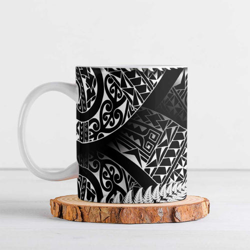 New Zealand Rugby Pacific Personalised Ceramic Mug All Black Maori Pasifika Fern Pattern - Aussie Hoodie