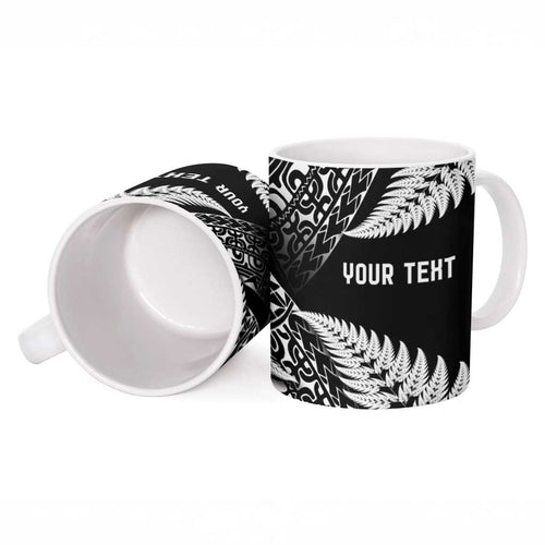 New Zealand Rugby Pacific Personalised Ceramic Mug All Black Maori Pasifika Fern Pattern - Aussie Hoodie