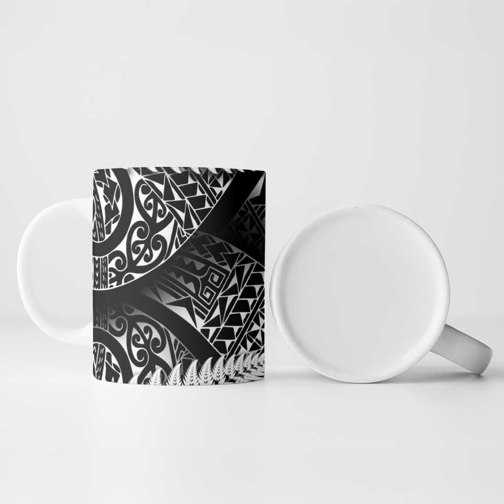 New Zealand Rugby Pacific Personalised Ceramic Mug All Black Maori Pasifika Fern Pattern - Aussie Hoodie