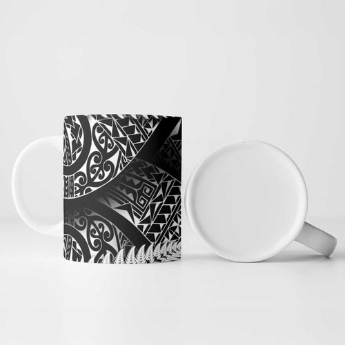 New Zealand Rugby Pacific Personalised Ceramic Mug All Black Maori Pasifika Fern Pattern - Aussie Hoodie