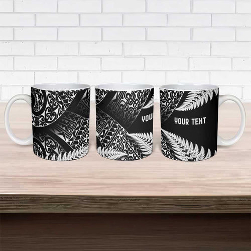 New Zealand Rugby Pacific Personalised Ceramic Mug All Black Maori Pasifika Fern Pattern - Aussie Hoodie