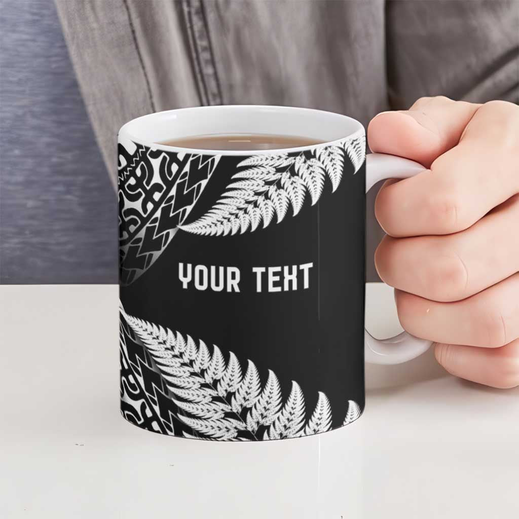 New Zealand Rugby Pacific Personalised Ceramic Mug All Black Maori Pasifika Fern Pattern - Aussie Hoodie