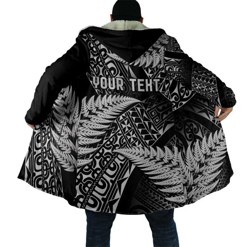 New Zealand Rugby Pacific Personalised Cloak All Black Maori Pasifika Fern Pattern - Aussie Hoodie