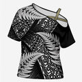New Zealand Rugby Pacific Personalised Cross Shoulder Shirt All Black Maori Pasifika Fern Pattern - Aussie Hoodie