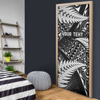 New Zealand Rugby Pacific Personalised Door Cover All Black Maori Pasifika Fern Pattern - Aussie Hoodie