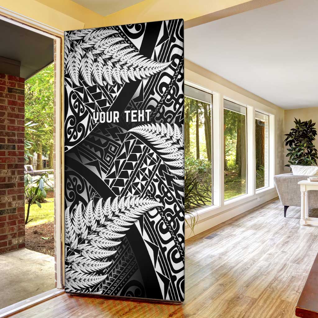 New Zealand Rugby Pacific Personalised Door Cover All Black Maori Pasifika Fern Pattern - Aussie Hoodie