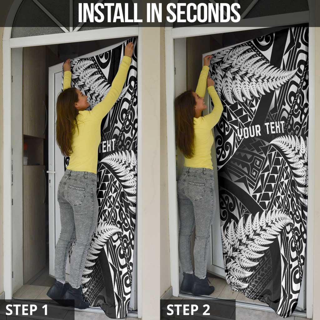 New Zealand Rugby Pacific Personalised Door Cover All Black Maori Pasifika Fern Pattern - Aussie Hoodie