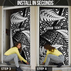 New Zealand Rugby Pacific Personalised Door Cover All Black Maori Pasifika Fern Pattern - Aussie Hoodie